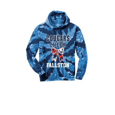 *Fallston cheer navy  tie dye hooded sweatshirt 2026