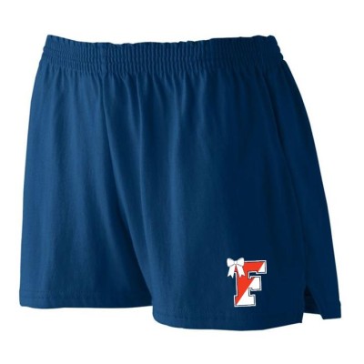 *Fallston Cheer practice short GIRLS with bow (NAVY)
