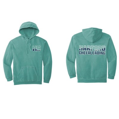 Harford Cheerleading heavy weight comfort colors hooded sweatshirt (11' logo) Harford Cheerleading heavy weight comfort colors hooded sweatshirt (11' logo)