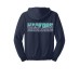 Harford Cheerleading full zip Navy sweatshirt with 11 inch logo