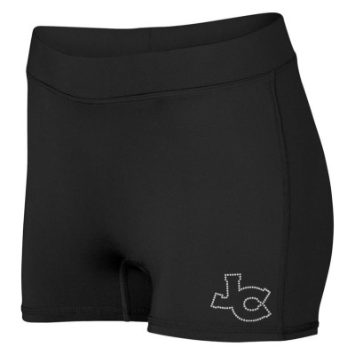 *John Carroll Patriots Team spandex short with rhinestone JC  logo