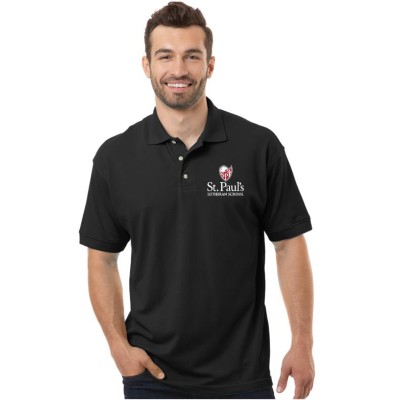*St. Paul's Lutheran School black embroidered polo (Adult)