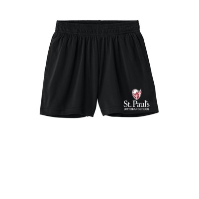 *St. Paul's Lutheran School black embroidered athletic short (Youth)