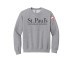 St. Paul's Lutheran School gray crew neck sweatshirt- Isaiah 41:10 on back