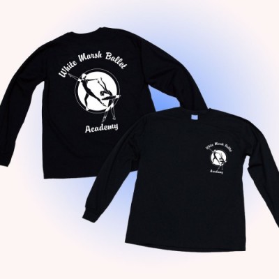 White Marsh Ballet long sleeve logo t-shirt black