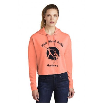 White Marsh Ballet Crop hooded sweatshirt coral