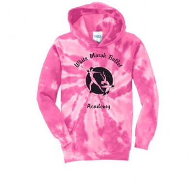 White Marsh Ballet tie dye hoody pink